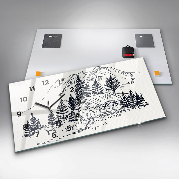 Horloge rectangulaire horizontale Ville de dessin animé