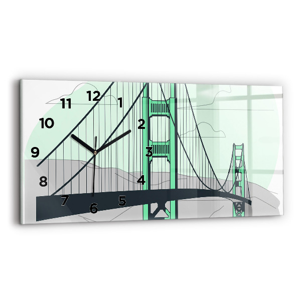 Horloge rectangulaire horizontale Pont vert