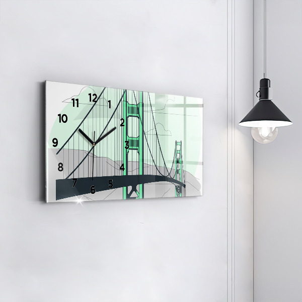 Horloge rectangulaire horizontale Pont vert