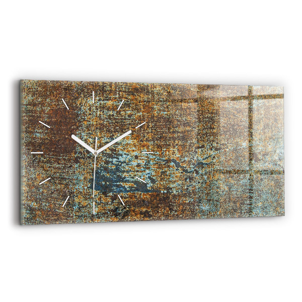 Horloge rectangulaire horizontale Texture de vieux métal