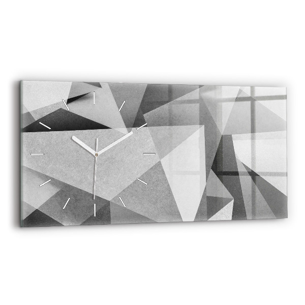 Horloge rectangulaire horizontale Abstraction géométrique grise