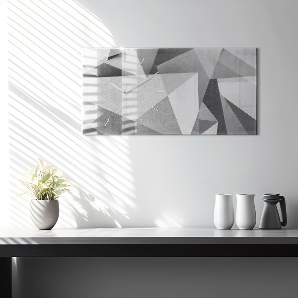 Horloge rectangulaire horizontale Abstraction géométrique grise