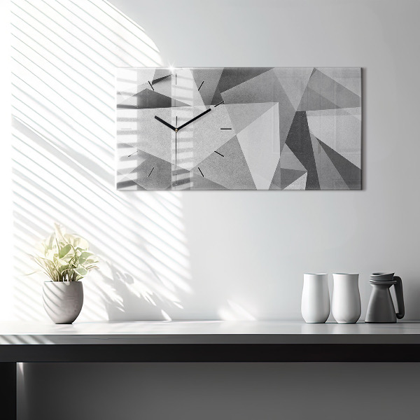 Horloge rectangulaire horizontale Abstraction géométrique grise