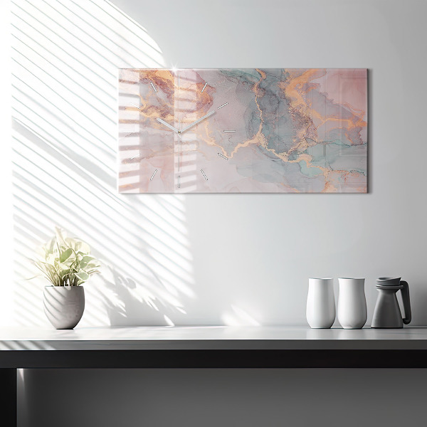 Horloge murale horizontale Texture de marbre
