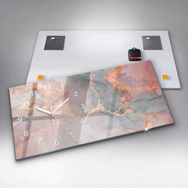 Horloge murale horizontale Texture de marbre