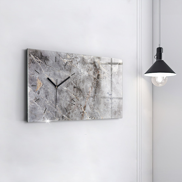 Horloge murale horizontale Pierre de marbre en granit gris