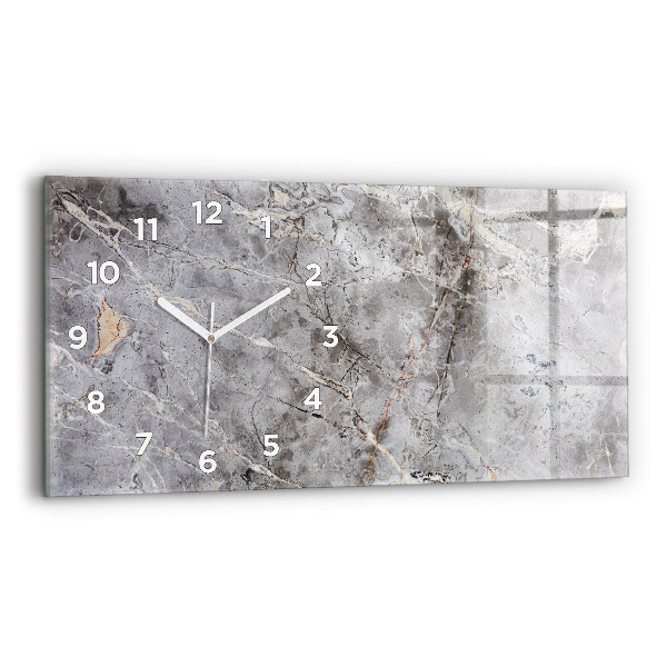 Horloge murale horizontale Pierre de marbre en granit gris
