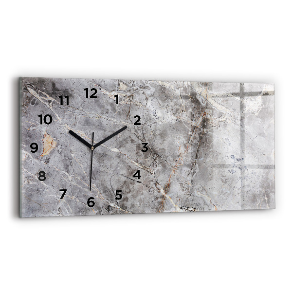 Horloge murale horizontale Pierre de marbre en granit gris