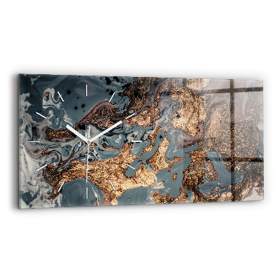 Horloge murale horizontale Art abstrait du marbre