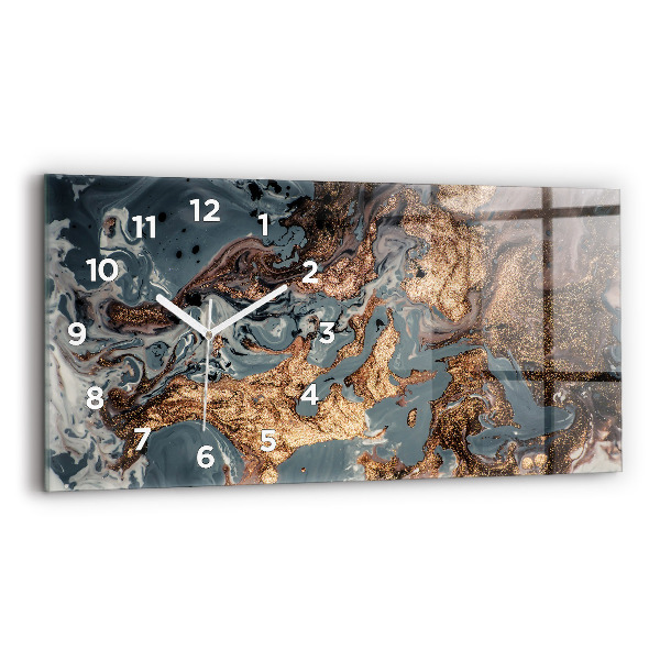 Horloge murale horizontale Art abstrait du marbre