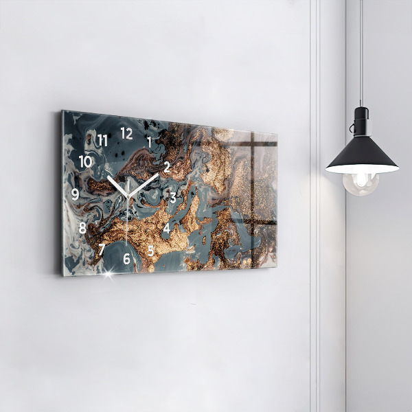 Horloge murale horizontale Art abstrait du marbre