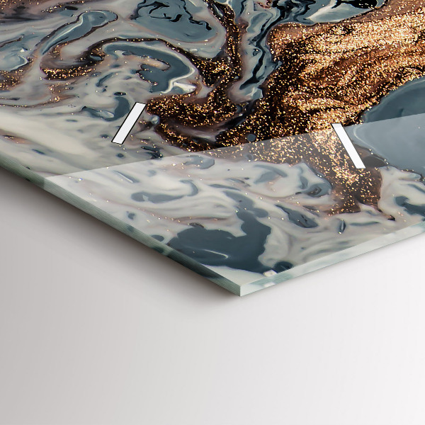 Horloge murale horizontale Art abstrait du marbre