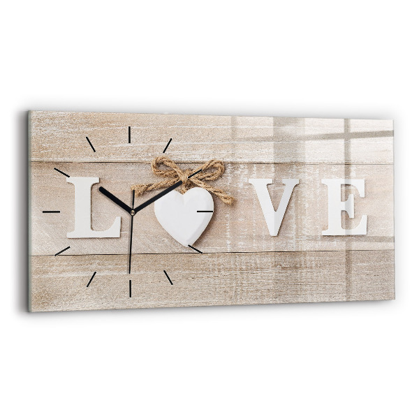 Horloge rectangulaire horizontale 'L''inscription amour'
