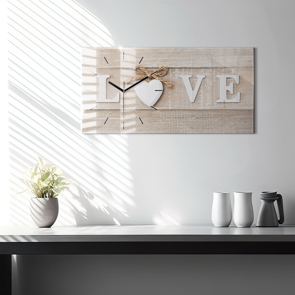 Horloge rectangulaire horizontale 'L''inscription amour'