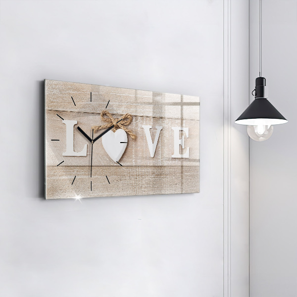 Horloge rectangulaire horizontale 'L''inscription amour'