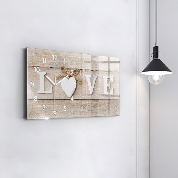 Horloge rectangulaire horizontale 'L''inscription amour'