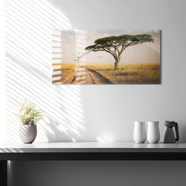 Horloge rectangulaire horizontale Paysage africain