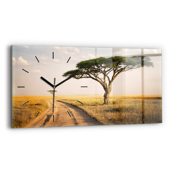 Horloge rectangulaire horizontale Paysage africain