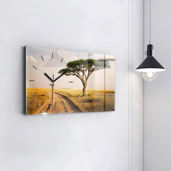 Horloge rectangulaire horizontale Paysage africain