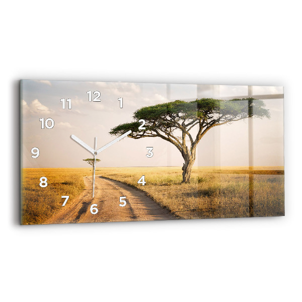 Horloge rectangulaire horizontale Paysage africain