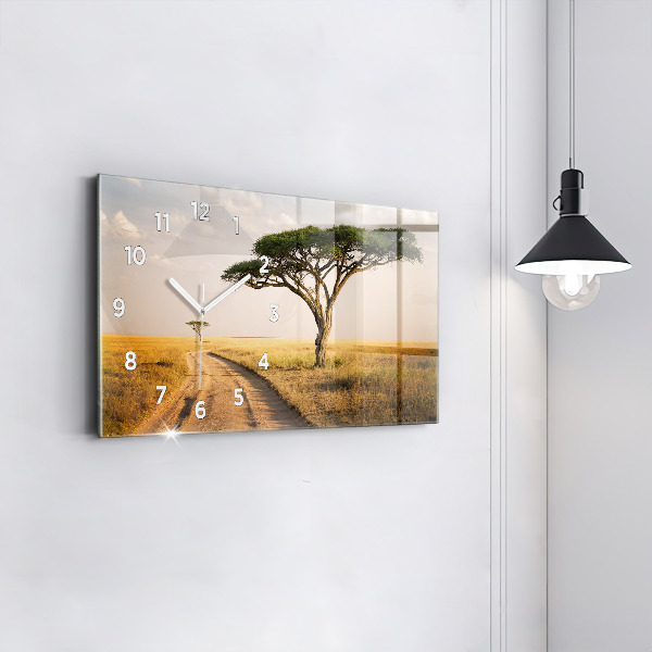 Horloge rectangulaire horizontale Paysage africain