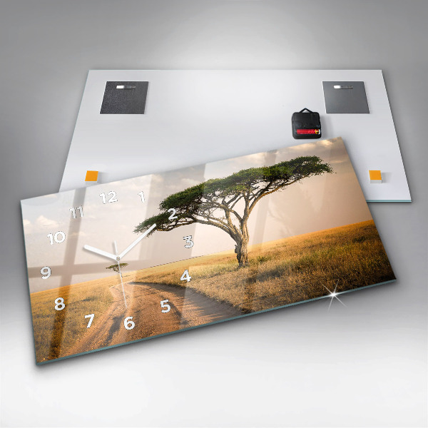 Horloge rectangulaire horizontale Paysage africain