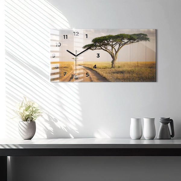Horloge rectangulaire horizontale Paysage africain