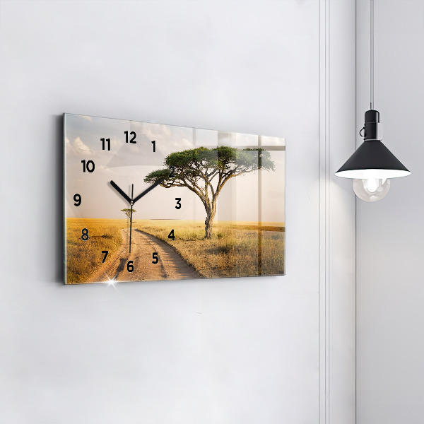 Horloge rectangulaire horizontale Paysage africain