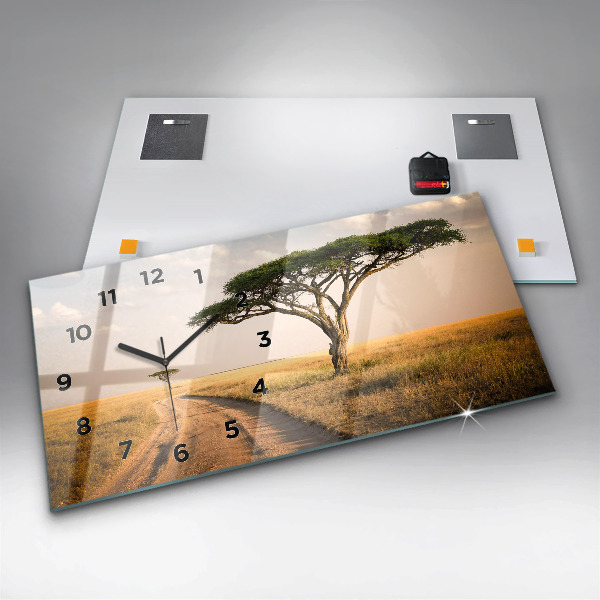 Horloge rectangulaire horizontale Paysage africain