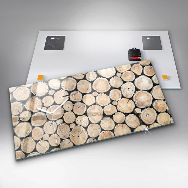 Horloge rectangulaire horizontale 'Souches d''arbres coupées'