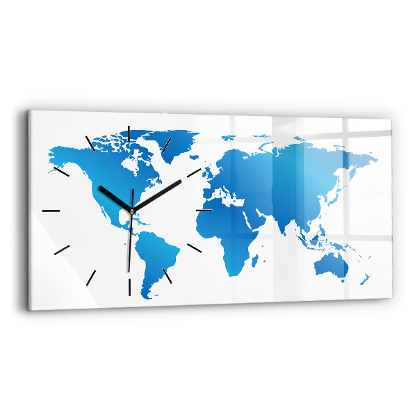 Horloge rectangulaire horizontale Carte du monde