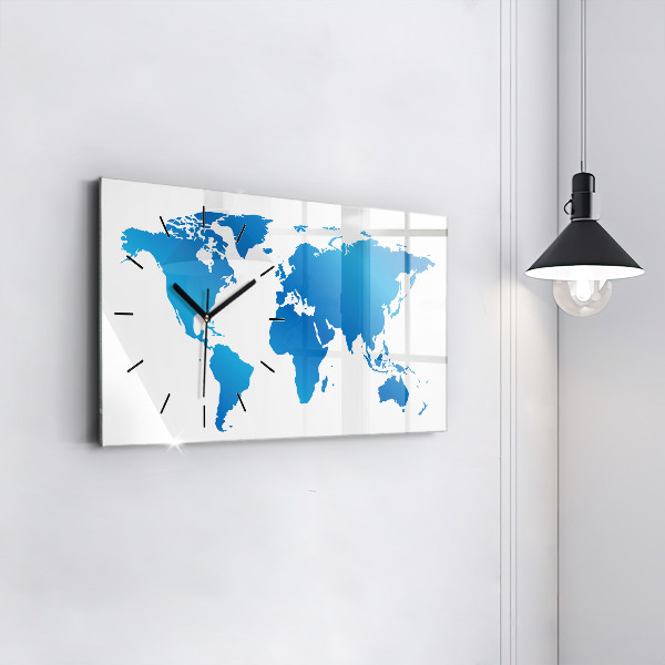 Horloge rectangulaire horizontale Carte du monde