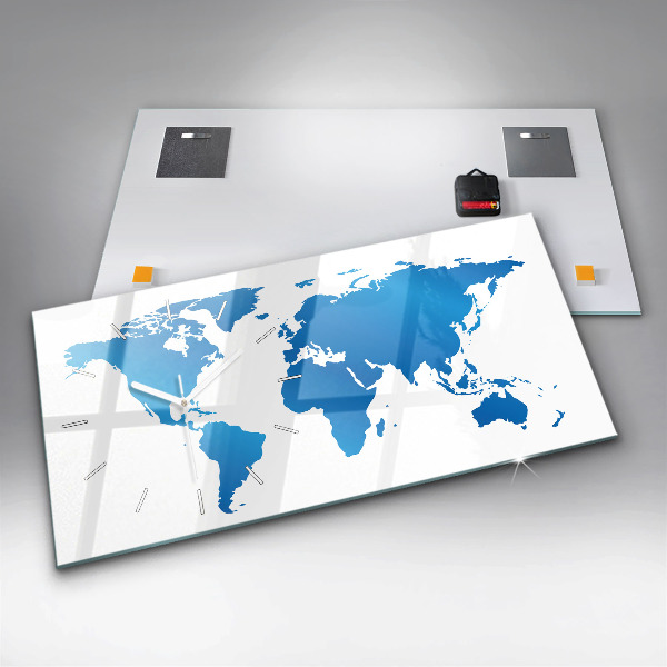 Horloge rectangulaire horizontale Carte du monde