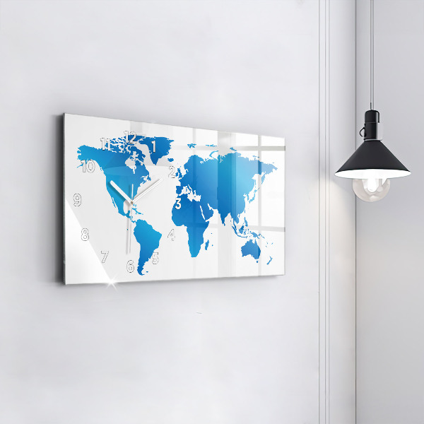 Horloge rectangulaire horizontale Carte du monde