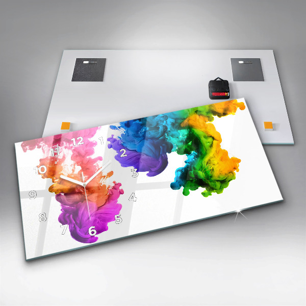 Horloge rectangulaire horizontale Arc-en-ciel de couleurs