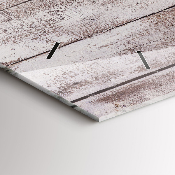 Horloge rectangulaire horizontale Planches de bois clair