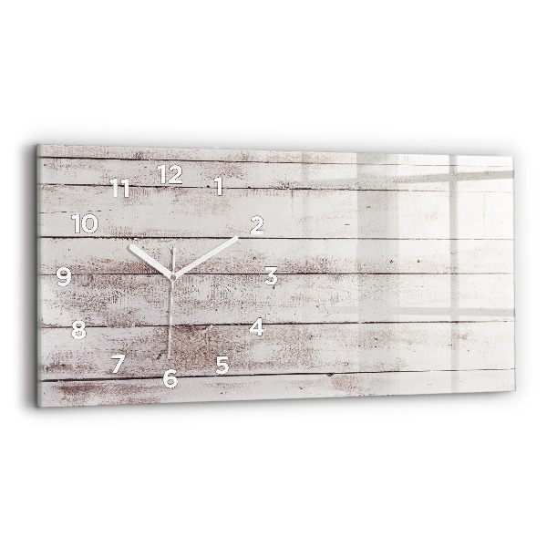 Horloge rectangulaire horizontale Planches de bois clair