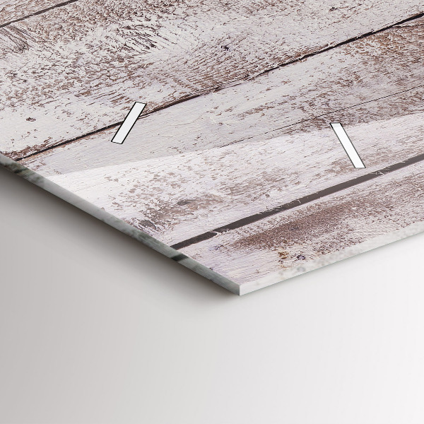 Horloge rectangulaire horizontale Planches de bois clair