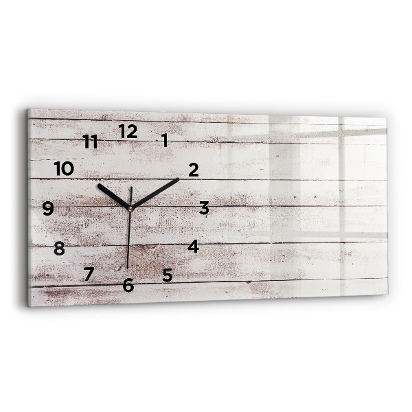Horloge rectangulaire horizontale Planches de bois clair