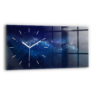 Horloge rectangulaire horizontale Étoiles du ciel sombre