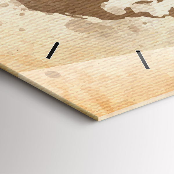 Horloge rectangulaire horizontale Carte peinte du monde