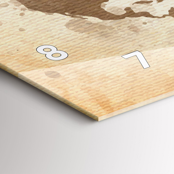 Horloge rectangulaire horizontale Carte peinte du monde