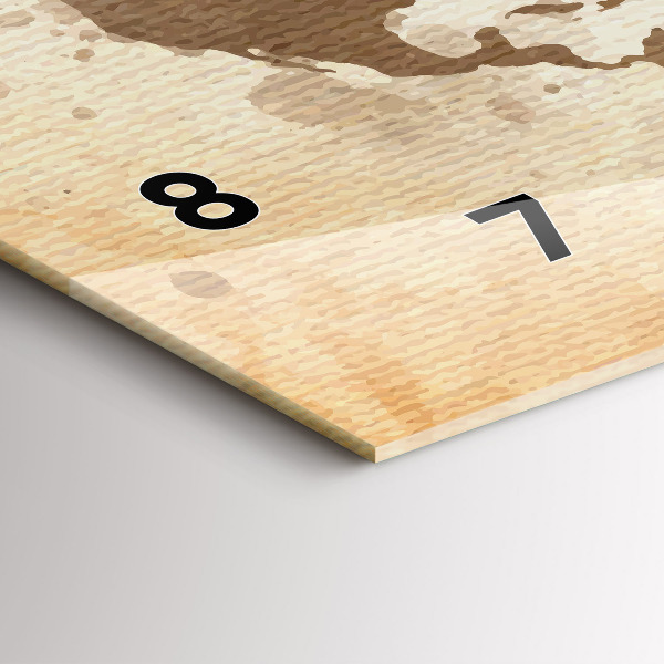 Horloge rectangulaire horizontale Carte peinte du monde