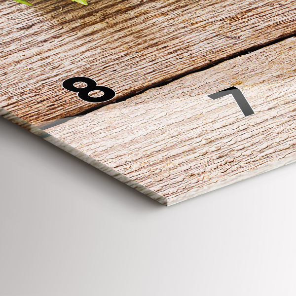 Horloge rectangulaire horizontale Fleurs sur bois