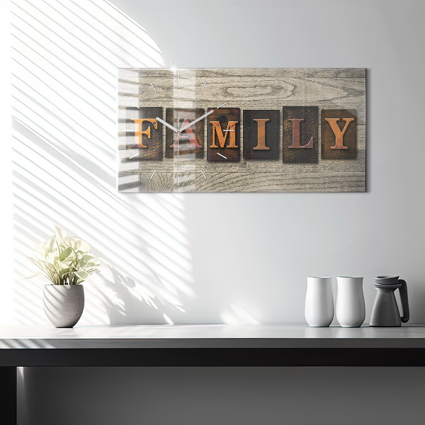 Horloge rectangulaire horizontale 'La famille d''inscriptions'
