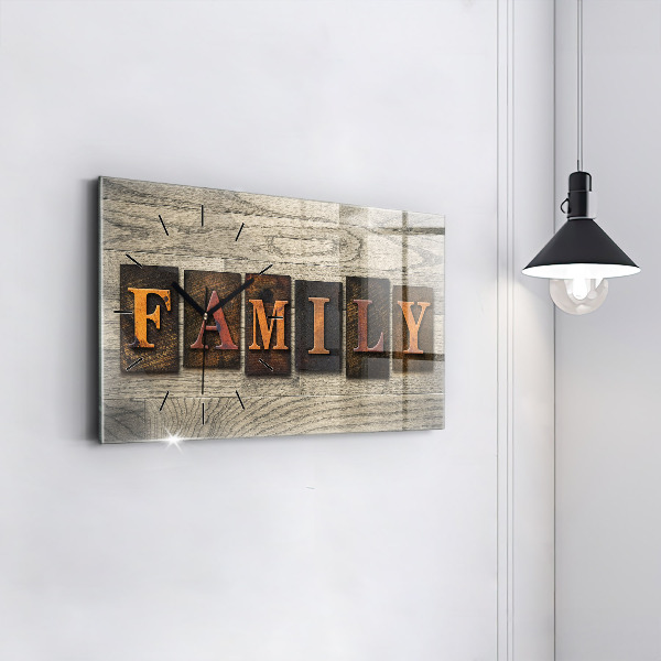 Horloge rectangulaire horizontale 'La famille d''inscriptions'