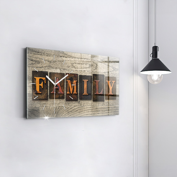 Horloge rectangulaire horizontale 'La famille d''inscriptions'