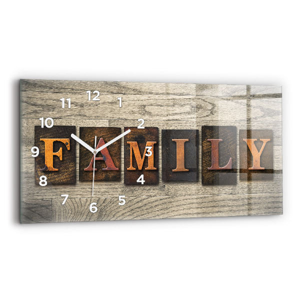 Horloge rectangulaire horizontale 'La famille d''inscriptions'