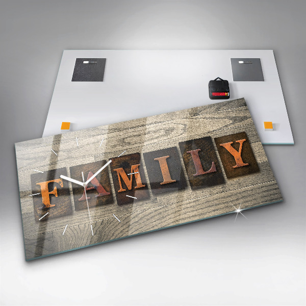 Horloge rectangulaire horizontale 'La famille d''inscriptions'