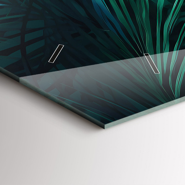 Horloge murale horizontale feuilles tropicales